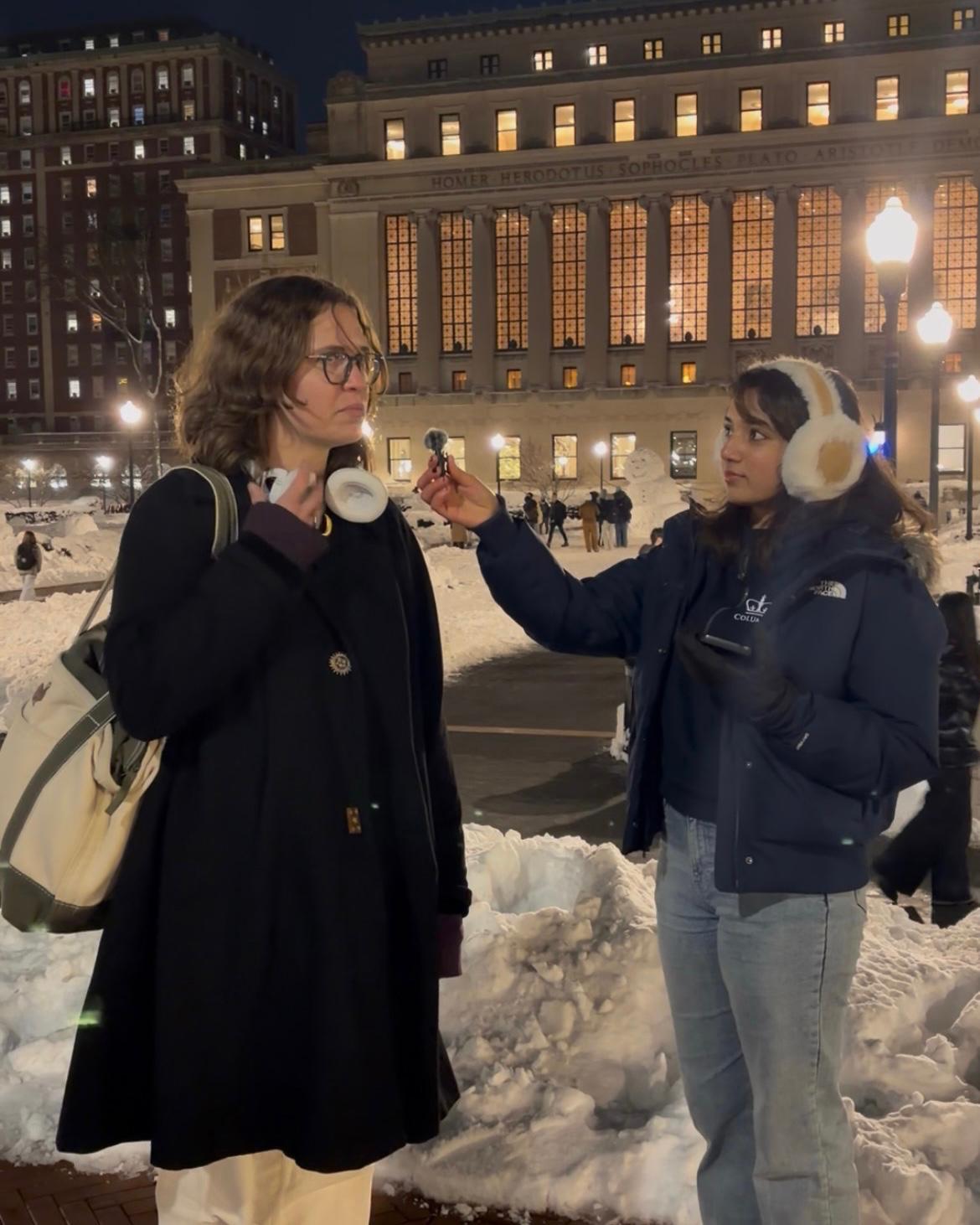 Interviewing Columbia student