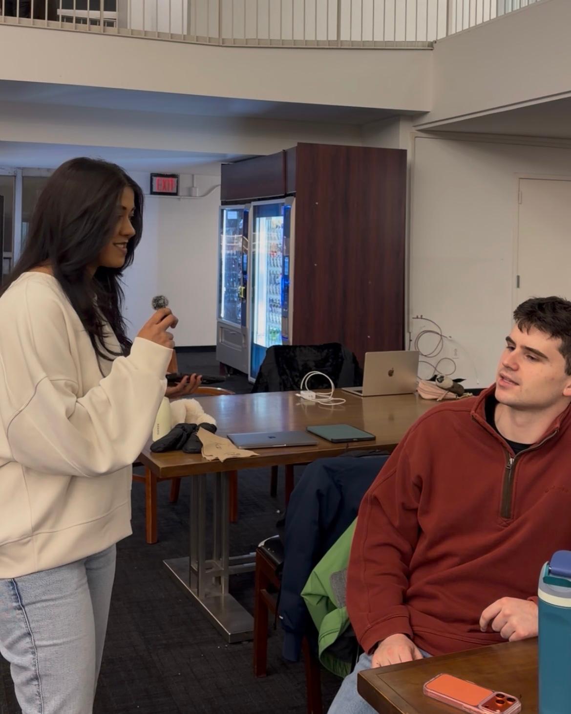 Interviewing Columbia student